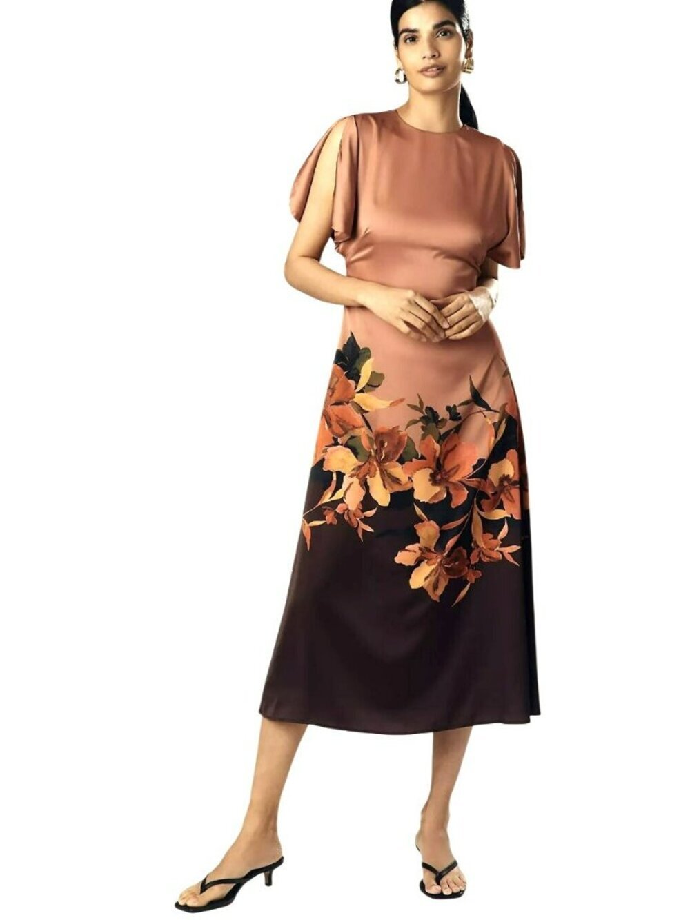 Anthropologie Hutch Raven Short-Sleeve Crew-Neck Midi Dress Medium New